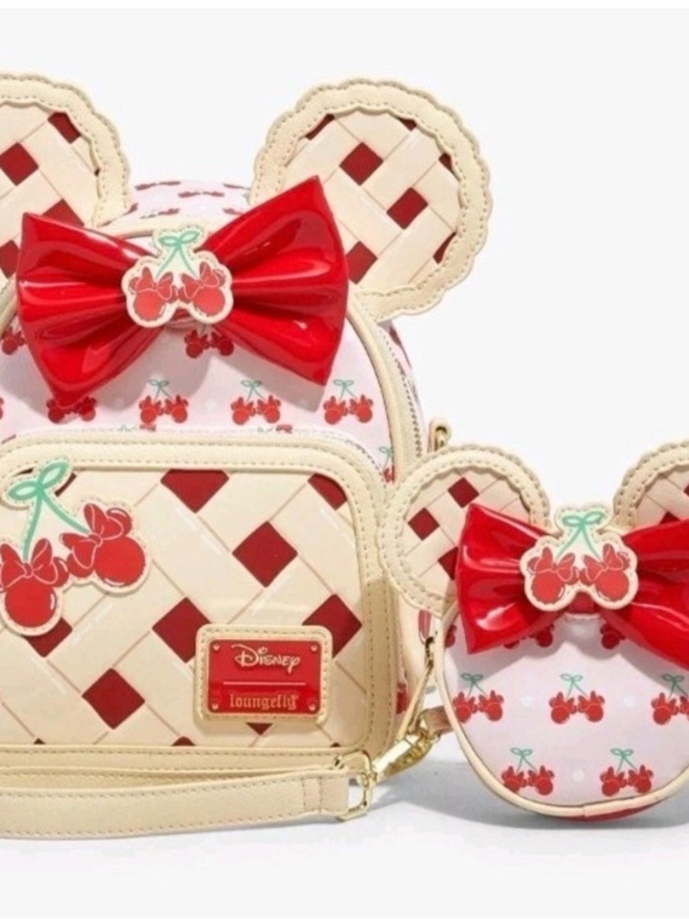 Loungefly Disney Cherry Pie Bag with matching Wallet Wristlet.